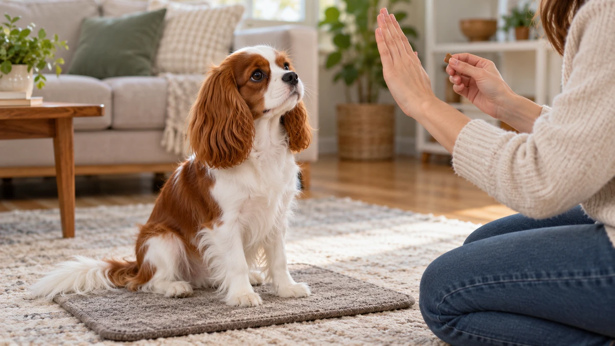 Cavalier King Charles yavru köpek — komut ve eğitim